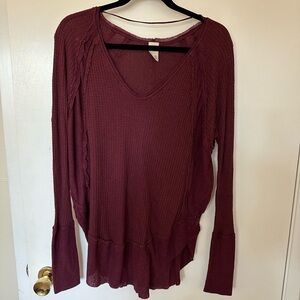 Free People Maroon lightweight sweater